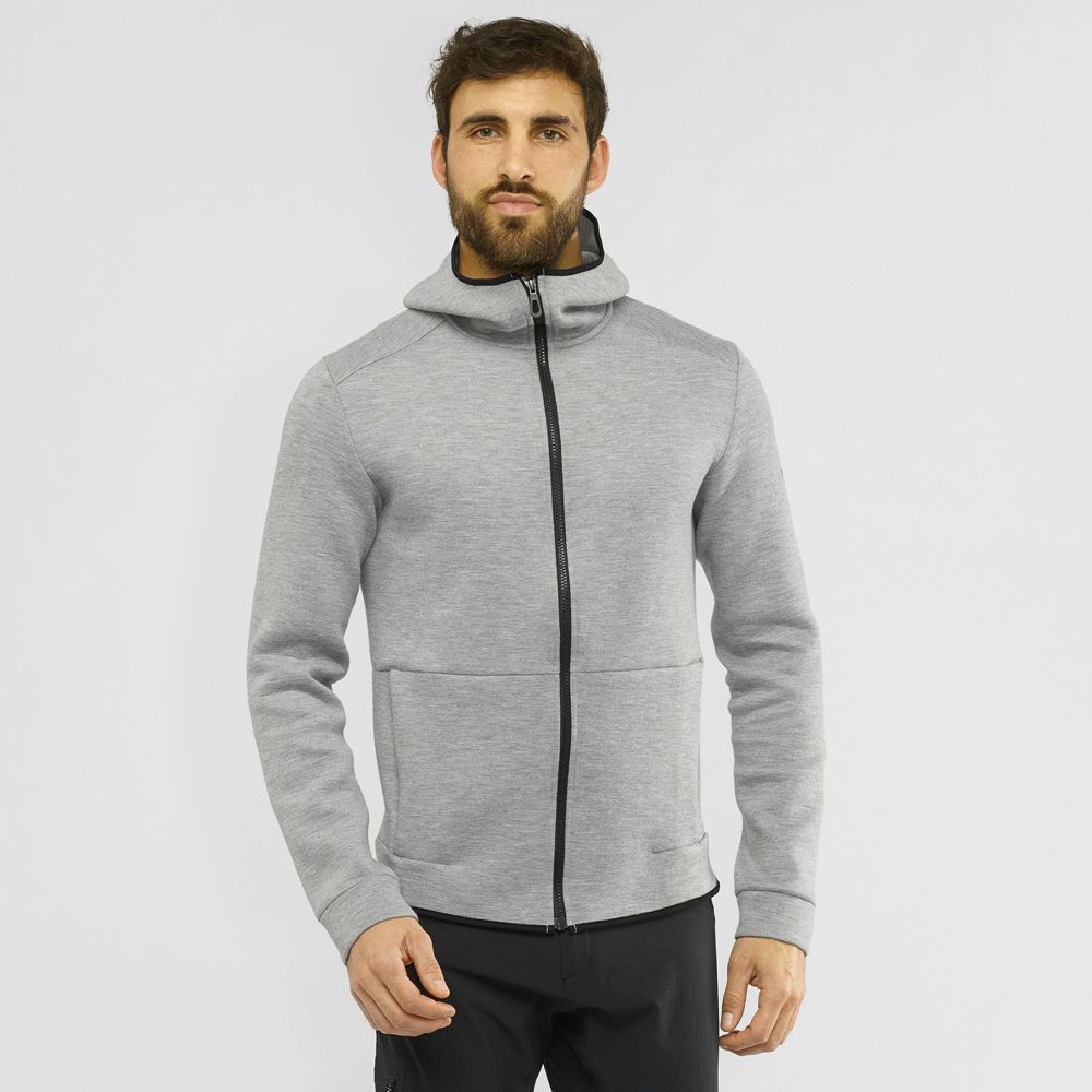 Salomon ESSENTIAL WARM - Mens Midlayers - Mid Grey - NZ (17032-ORZS)